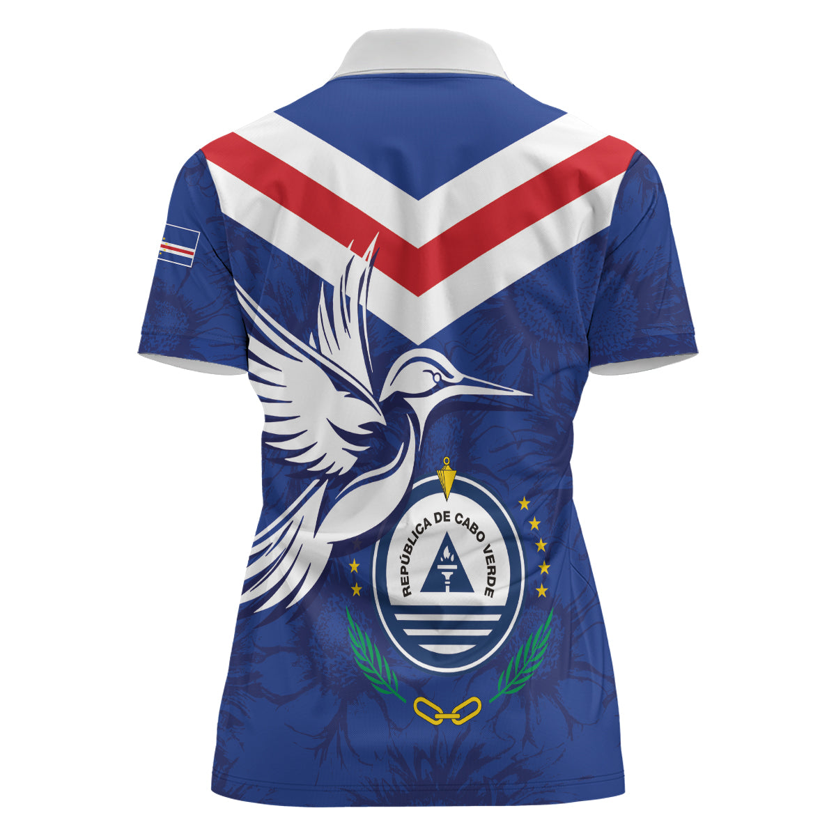 Cape Verde Independence Day Women Polo Shirt Gerbera Daisy Pattern - Wonder Print Shop