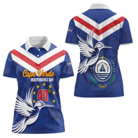 Cape Verde Independence Day Women Polo Shirt Gerbera Daisy Pattern - Wonder Print Shop