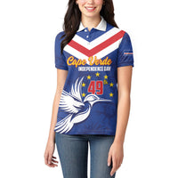 Cape Verde Independence Day Women Polo Shirt Gerbera Daisy Pattern - Wonder Print Shop
