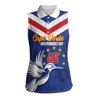 Cape Verde Independence Day Women Sleeveless Polo Shirt Gerbera Daisy Pattern - Wonder Print Shop