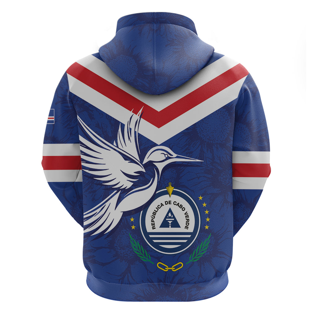 Cape Verde Independence Day Zip Hoodie Gerbera Daisy Pattern - Wonder Print Shop