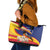 Venezuela Independence Day Leather Tote Bag Venezuelan Troupial Cattleya Mossiae