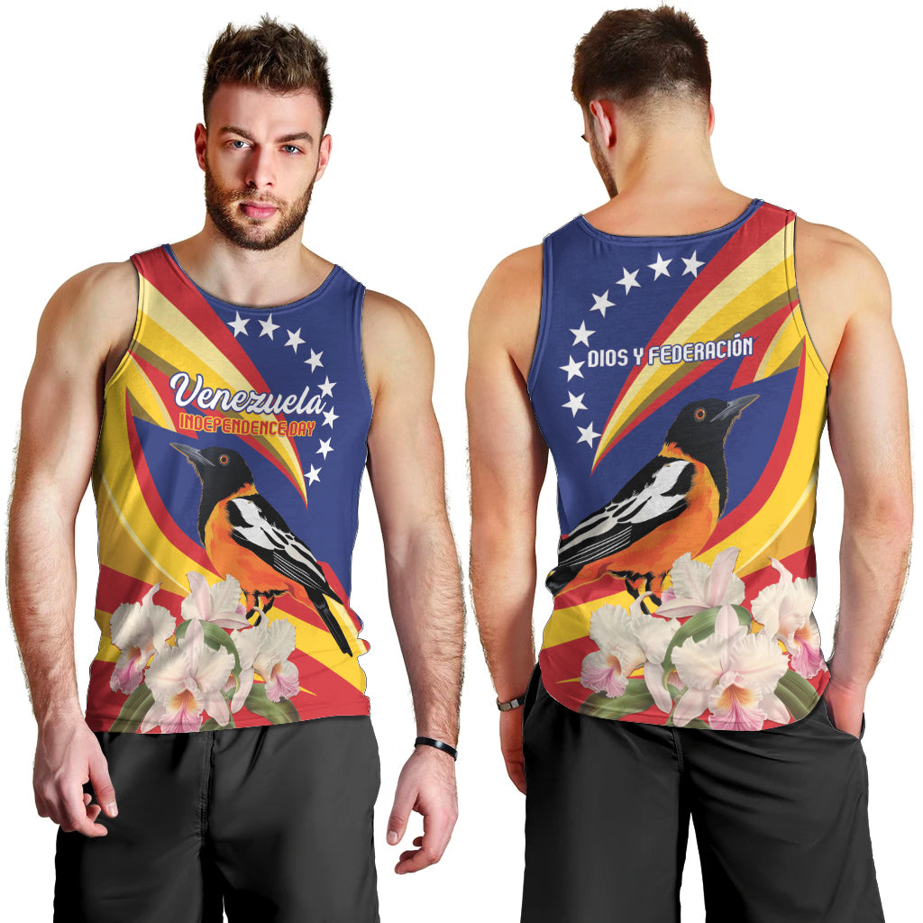 Venezuela Independence Day Men Tank Top Venezuelan Troupial Cattleya Mossiae - Wonder Print Shop