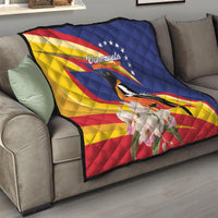 Venezuela Independence Day Quilt Venezuelan Troupial Cattleya Mossiae - Wonder Print Shop