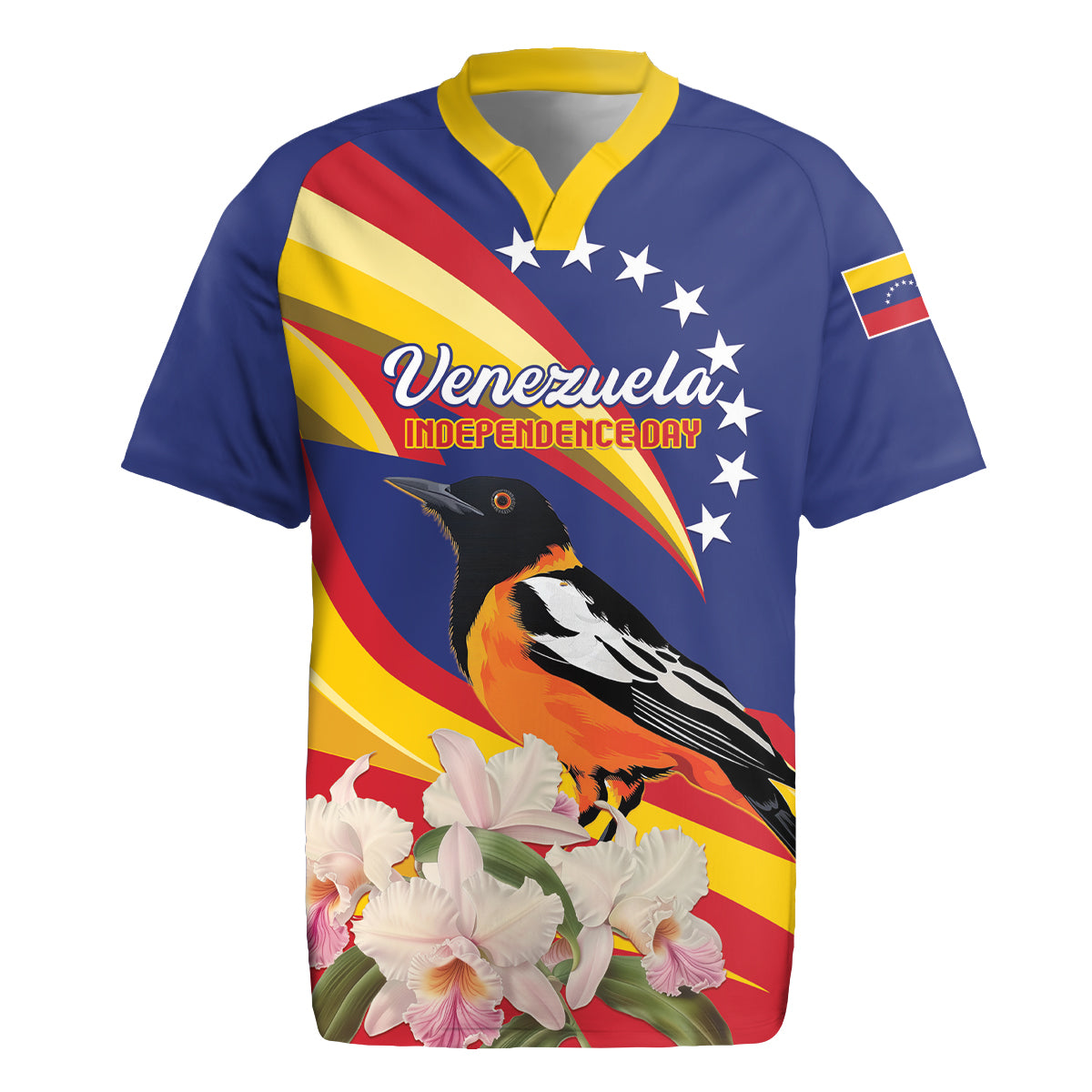 Venezuela Independence Day Rugby Jersey Venezuelan Troupial Cattleya Mossiae