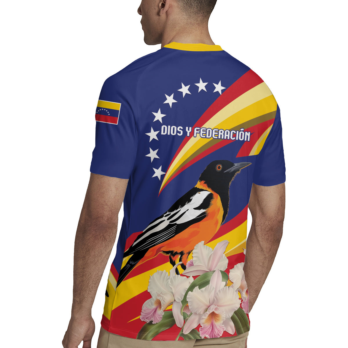 Venezuela Independence Day Rugby Jersey Venezuelan Troupial Cattleya Mossiae - Wonder Print Shop
