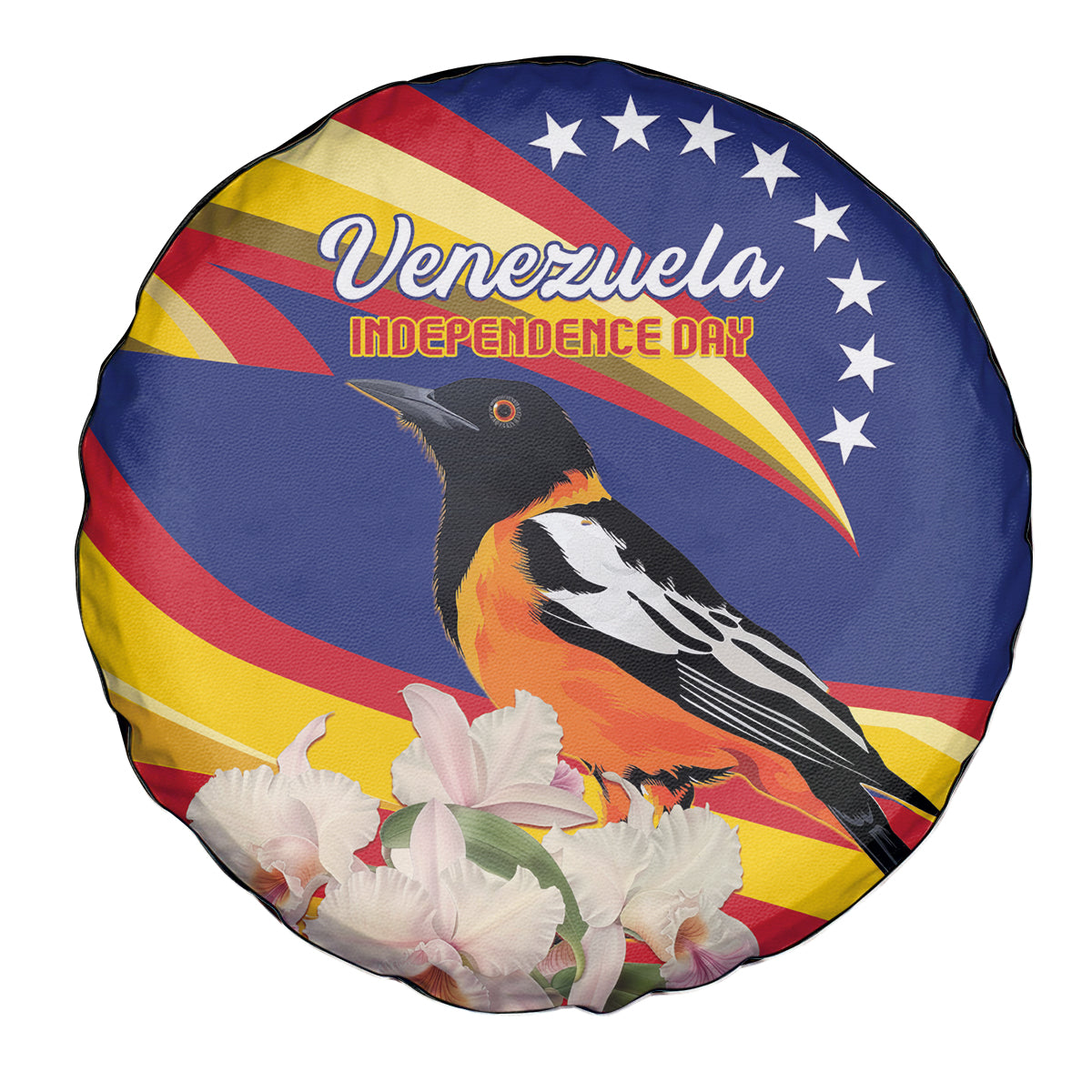 Venezuela Independence Day Spare Tire Cover Venezuelan Troupial Cattleya Mossiae - Wonder Print Shop