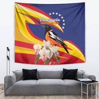 Venezuela Independence Day Tapestry Venezuelan Troupial Cattleya Mossiae - Wonder Print Shop