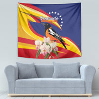 Venezuela Independence Day Tapestry Venezuelan Troupial Cattleya Mossiae - Wonder Print Shop