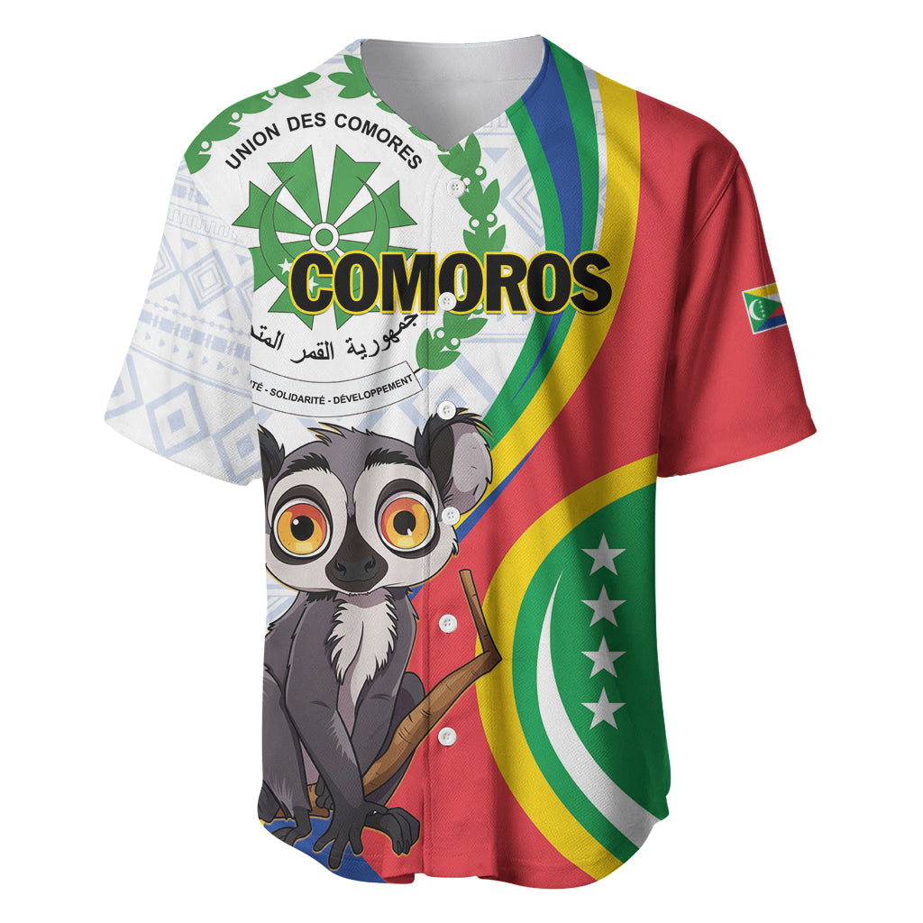 Comoros Independence Day Baseball Jersey 1975 Komori Mongoose Lemur African Pattern