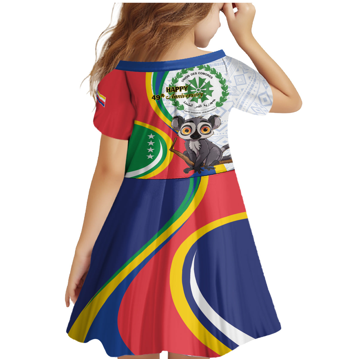 Comoros Independence Day Family Matching Mermaid Dress and Hawaiian Shirt 1975 Komori Mongoose Lemur African Pattern - Wonder Print Shop