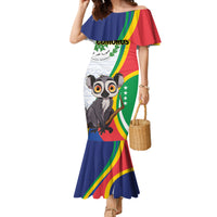 Comoros Independence Day Family Matching Mermaid Dress and Hawaiian Shirt 1975 Komori Mongoose Lemur African Pattern - Wonder Print Shop