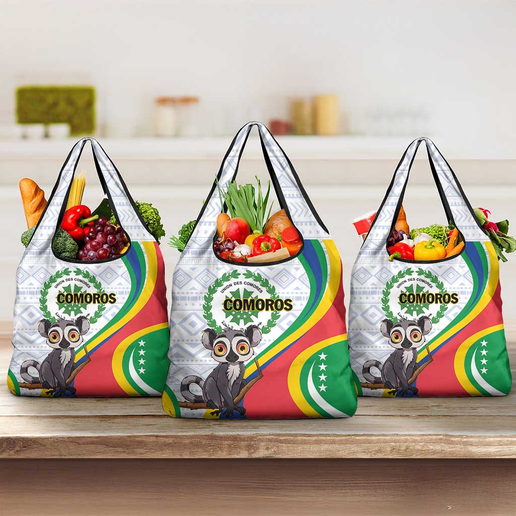 Comoros Independence Day Grocery Bag 1975 Komori Mongoose Lemur African Pattern