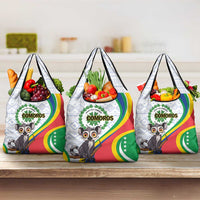 Comoros Independence Day Grocery Bag 1975 Komori Mongoose Lemur African Pattern