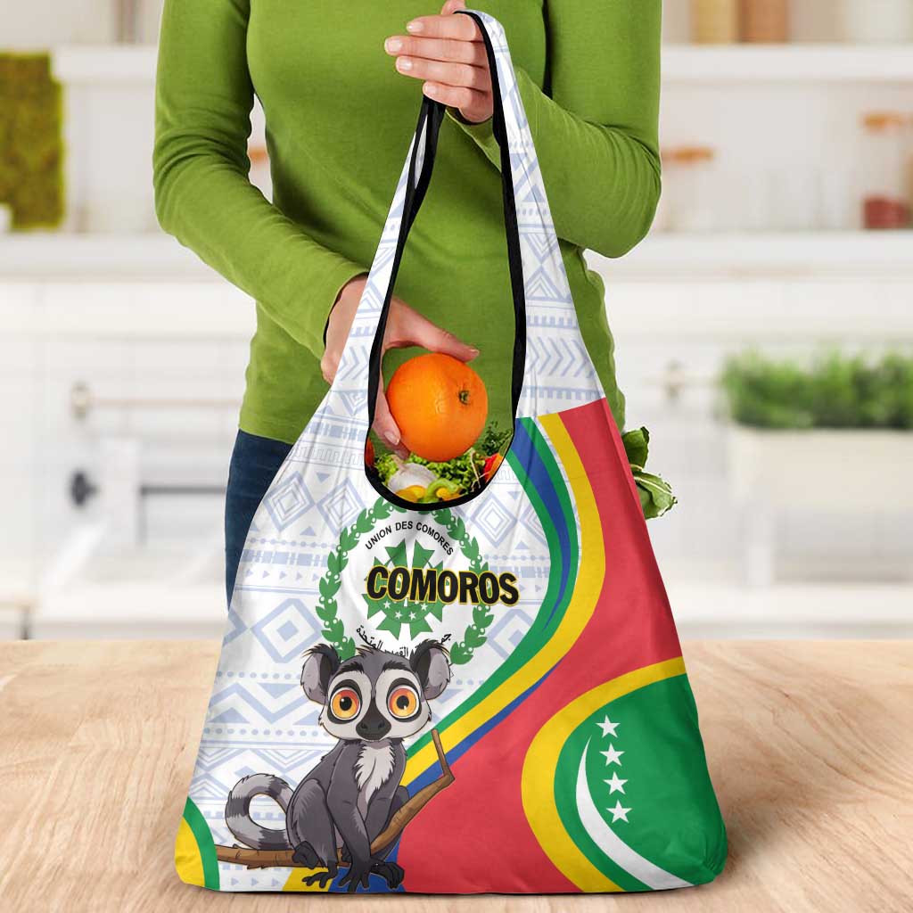 Comoros Independence Day Grocery Bag 1975 Komori Mongoose Lemur African Pattern
