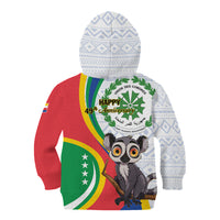 Comoros Independence Day Kid Hoodie 1975 Komori Mongoose Lemur African Pattern - Wonder Print Shop