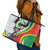 Comoros Independence Day Leather Tote Bag 1975 Komori Mongoose Lemur African Pattern