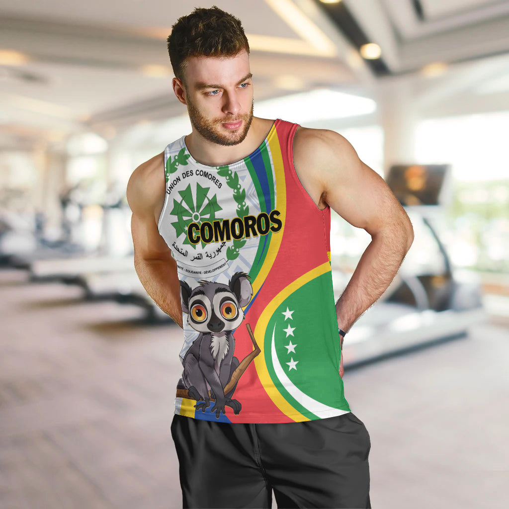 Comoros Independence Day Men Tank Top 1975 Komori Mongoose Lemur African Pattern