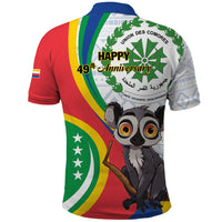 Comoros Independence Day Polo Shirt 1975 Komori Mongoose Lemur African Pattern - Wonder Print Shop
