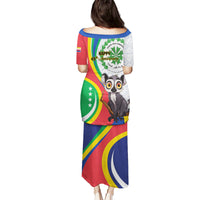 Comoros Independence Day Puletasi 1975 Komori Mongoose Lemur African Pattern - Wonder Print Shop