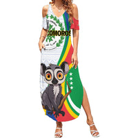Comoros Independence Day Summer Maxi Dress 1975 Komori Mongoose Lemur African Pattern - Wonder Print Shop