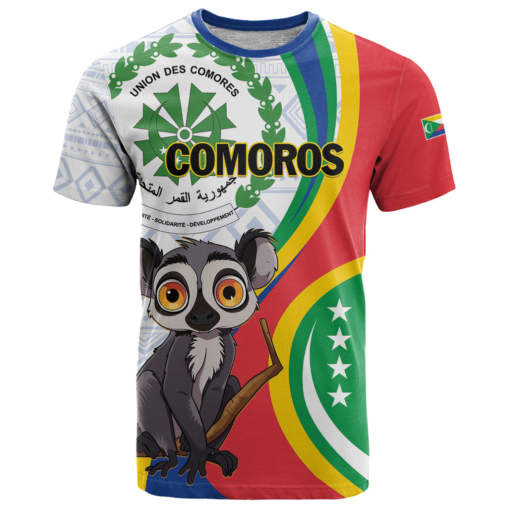 Comoros Independence Day T Shirt 1975 Komori Mongoose Lemur African Pattern