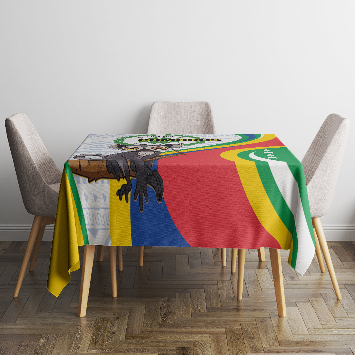 Comoros Independence Day Tablecloth 1975 Komori Mongoose Lemur African Pattern - Wonder Print Shop