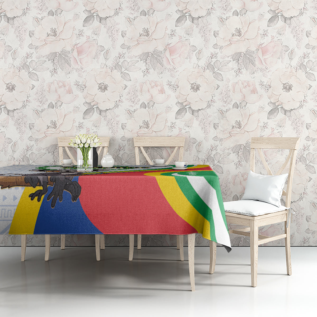 Comoros Independence Day Tablecloth 1975 Komori Mongoose Lemur African Pattern - Wonder Print Shop