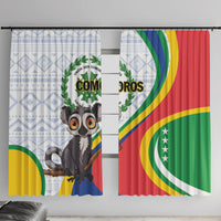 Comoros Independence Day Window Curtain 1975 Komori Mongoose Lemur African Pattern - Wonder Print Shop