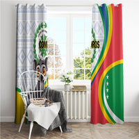 Comoros Independence Day Window Curtain 1975 Komori Mongoose Lemur African Pattern - Wonder Print Shop