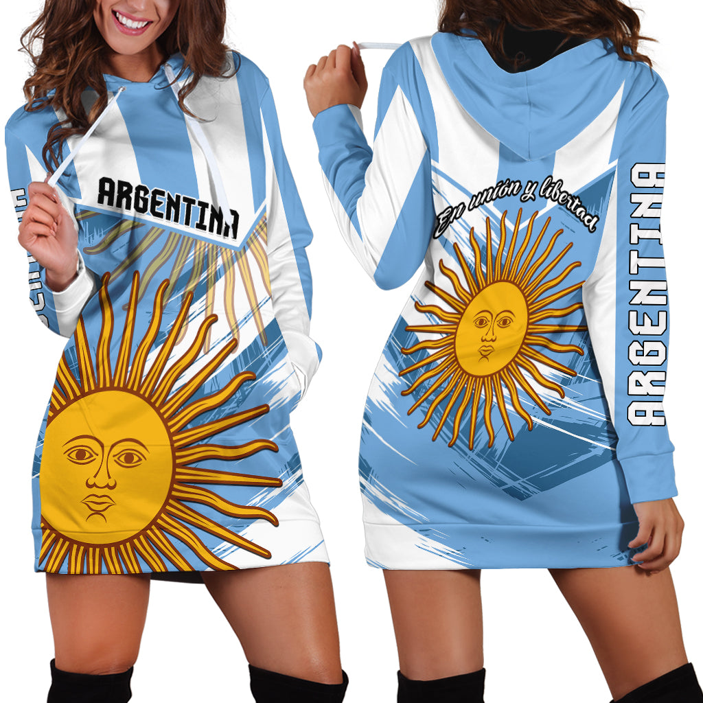 Argentina Hoodie Dress La Argentina Sol De Mayo Sport Style - Wonder Print Shop