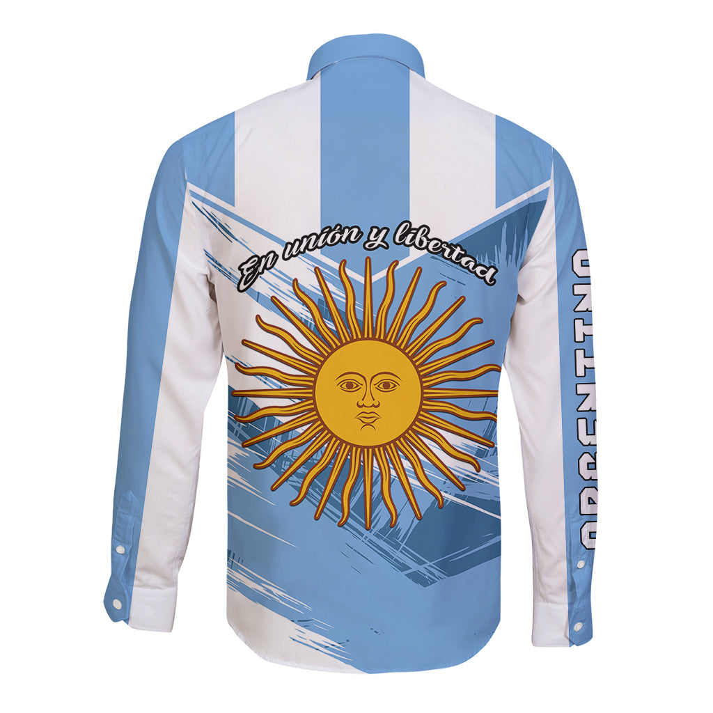 Argentina Long Sleeve Button Shirt La Argentina Sol De Mayo Sport Style - Wonder Print Shop