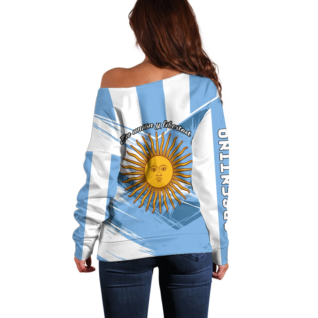 Argentina Off Shoulder Sweater La Argentina Sol De Mayo Sport Style - Wonder Print Shop