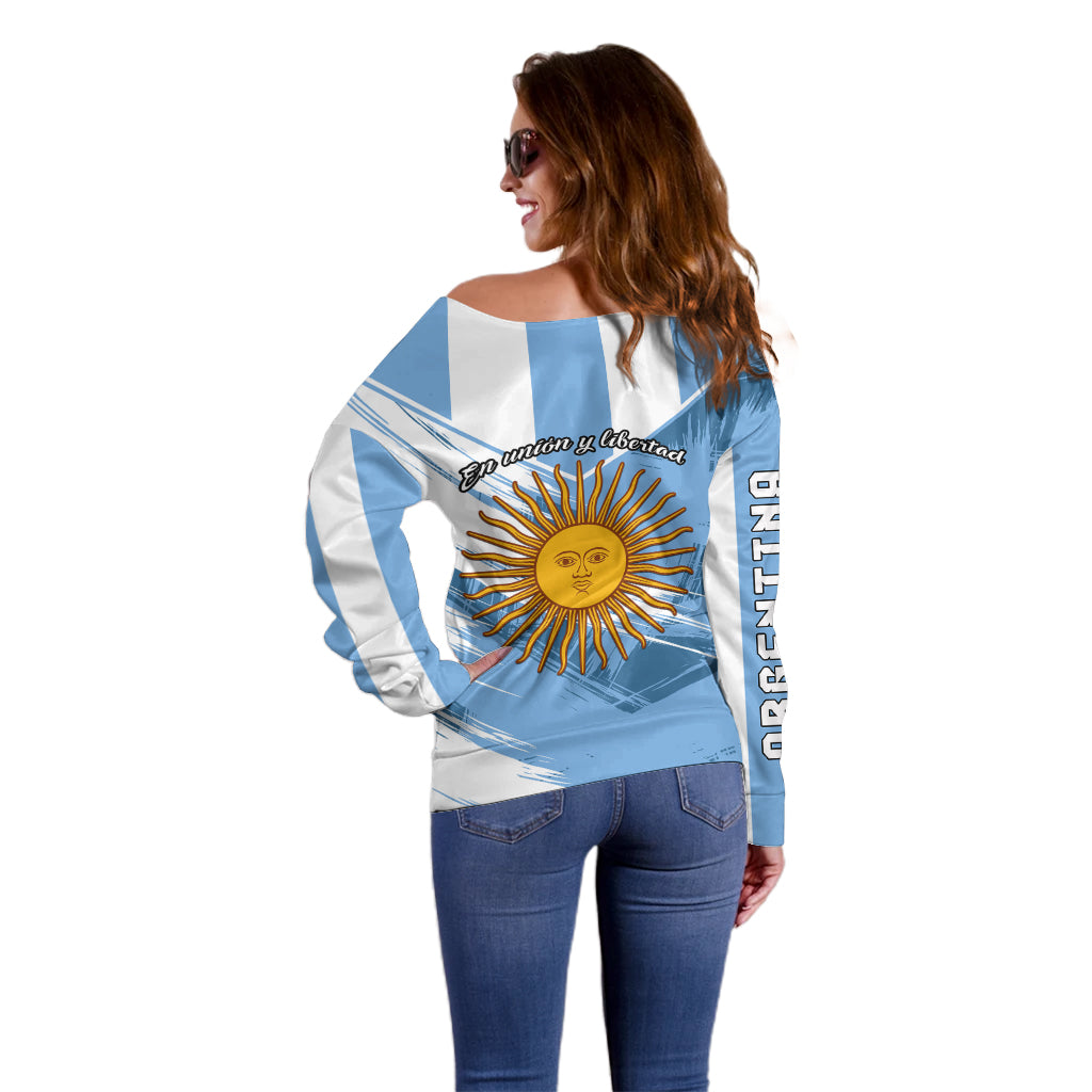 Argentina Off Shoulder Sweater La Argentina Sol De Mayo Sport Style - Wonder Print Shop