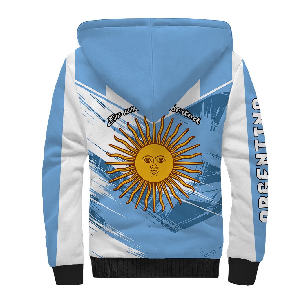 Argentina Sherpa Hoodie La Argentina Sol De Mayo Sport Style - Wonder Print Shop