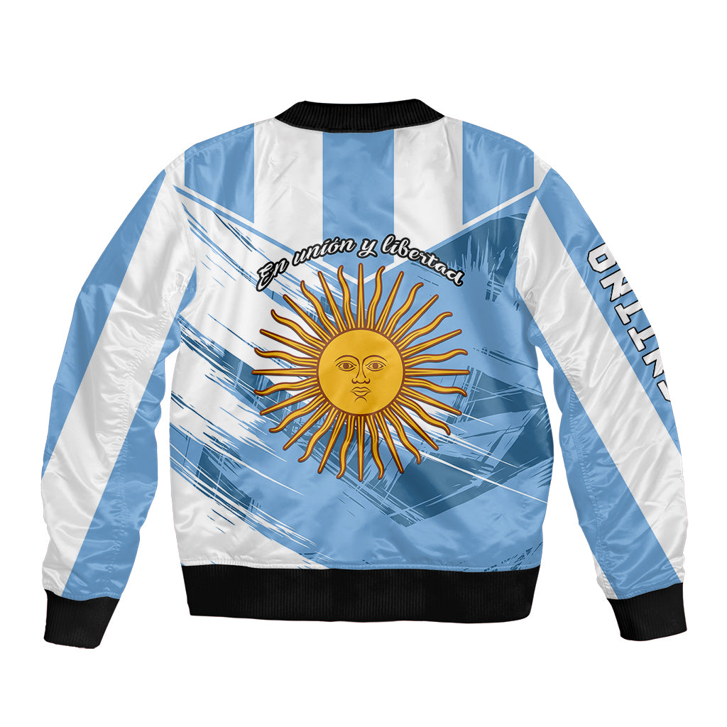 Argentina Sleeve Zip Bomber Jacket La Argentina Sol De Mayo Sport Style - Wonder Print Shop