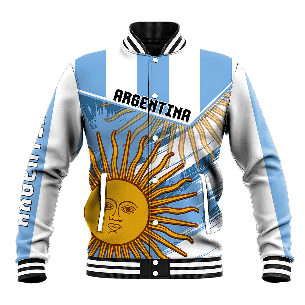 Custom Argentina Baseball Jacket La Argentina Sol De Mayo Sport Style - Wonder Print Shop