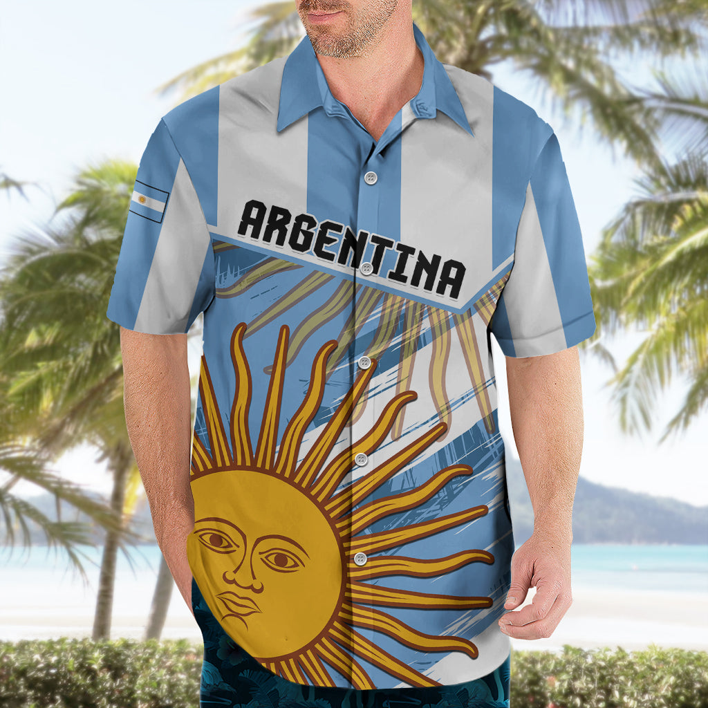 Custom Argentina Hawaiian Shirt La Argentina Sol De Mayo Sport Style - Wonder Print Shop