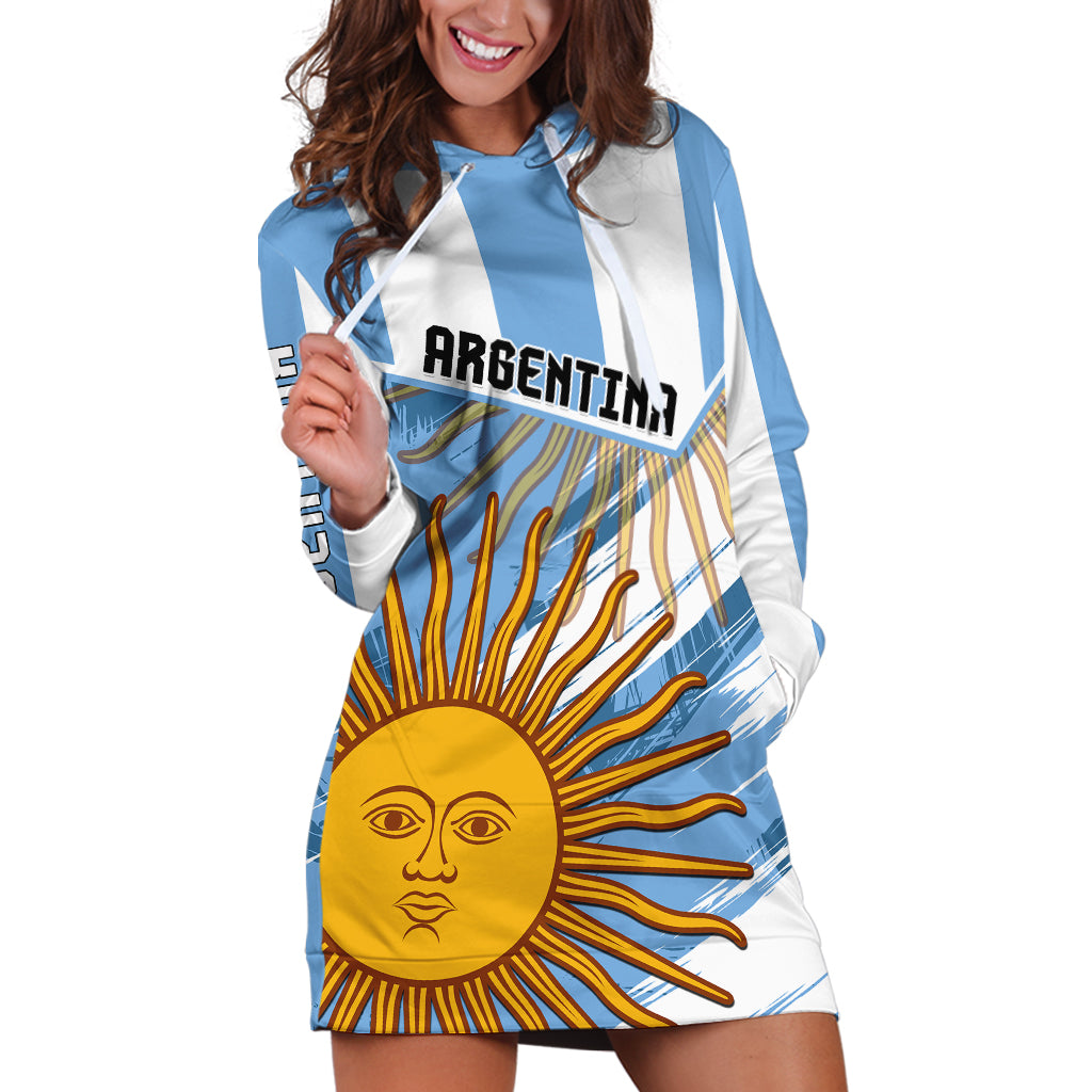 Custom Argentina Hoodie Dress La Argentina Sol De Mayo Sport Style - Wonder Print Shop