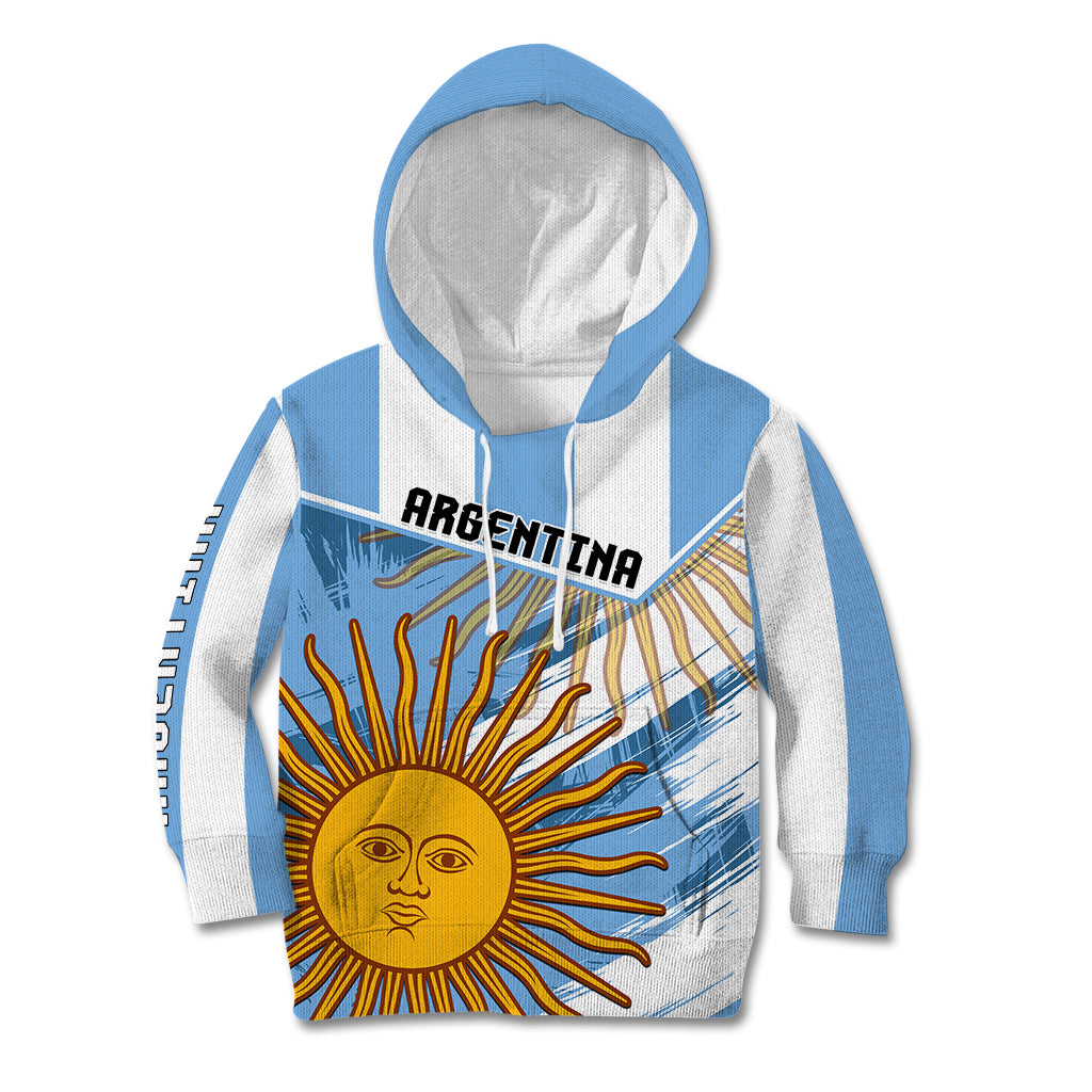 Custom Argentina Kid Hoodie La Argentina Sol De Mayo Sport Style - Wonder Print Shop