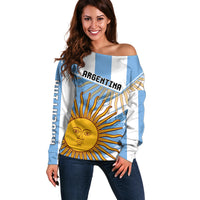 Custom Argentina Off Shoulder Sweater La Argentina Sol De Mayo Sport Style - Wonder Print Shop