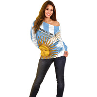 Custom Argentina Off Shoulder Sweater La Argentina Sol De Mayo Sport Style - Wonder Print Shop