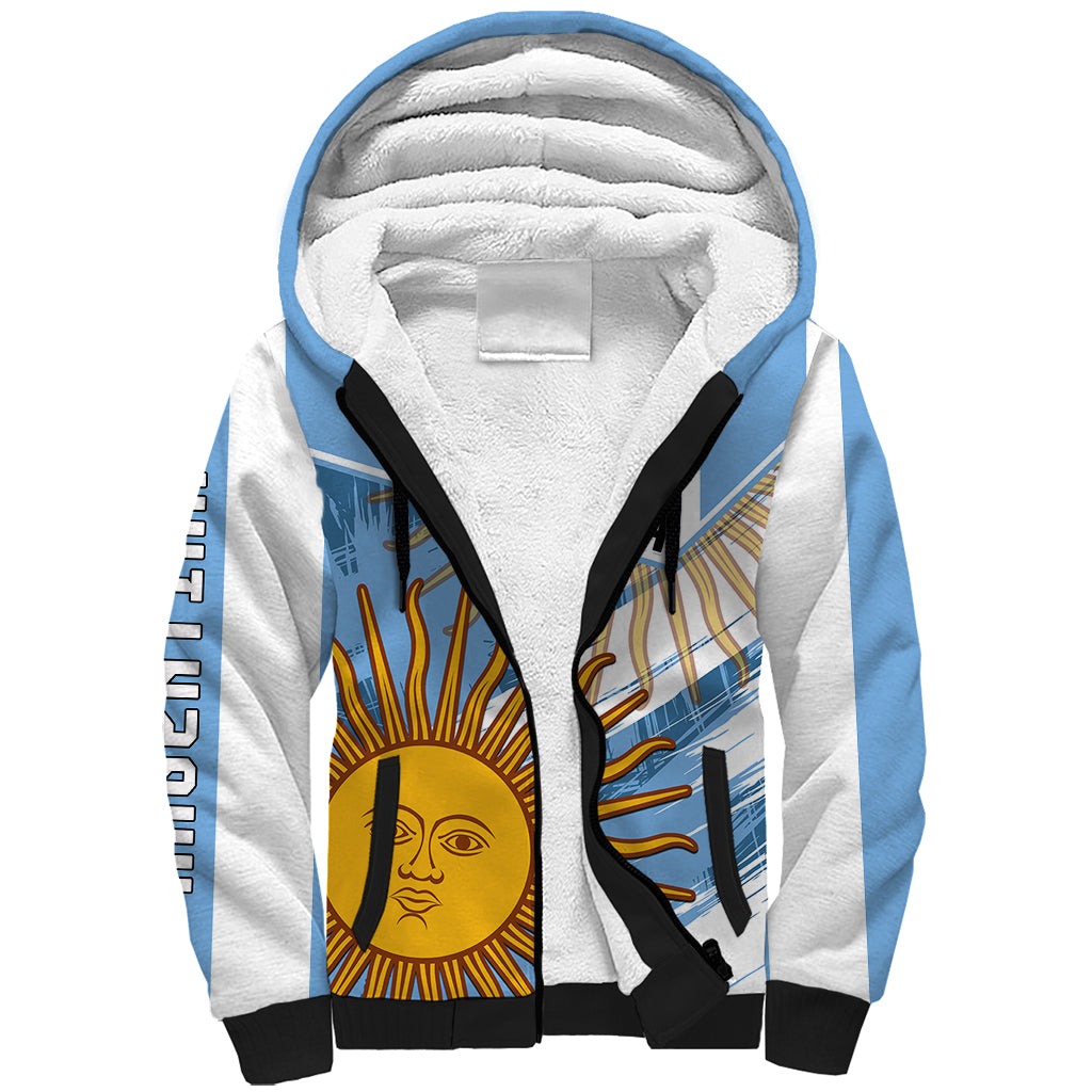 Custom Argentina Sherpa Hoodie La Argentina Sol De Mayo Sport Style - Wonder Print Shop