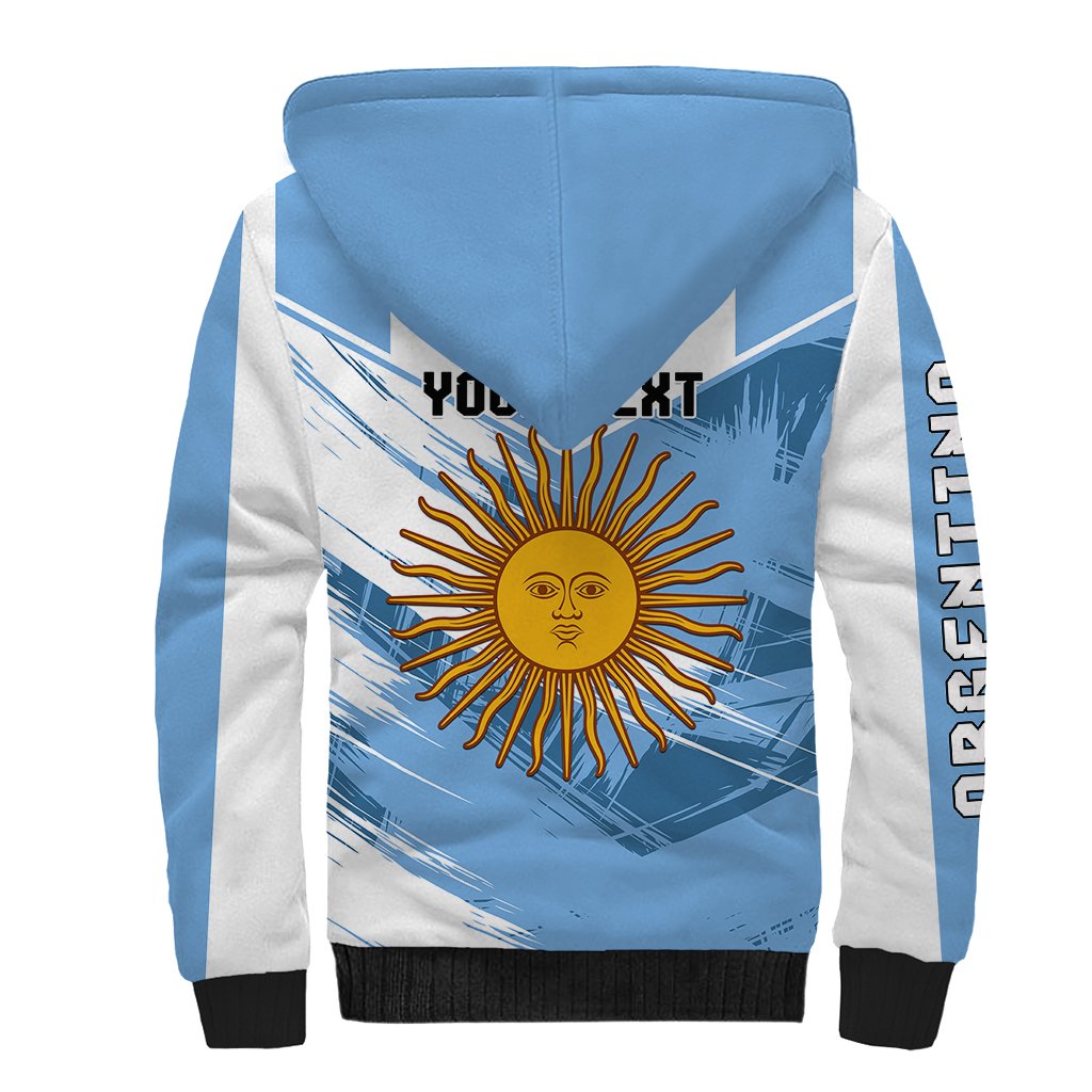 Custom Argentina Sherpa Hoodie La Argentina Sol De Mayo Sport Style - Wonder Print Shop