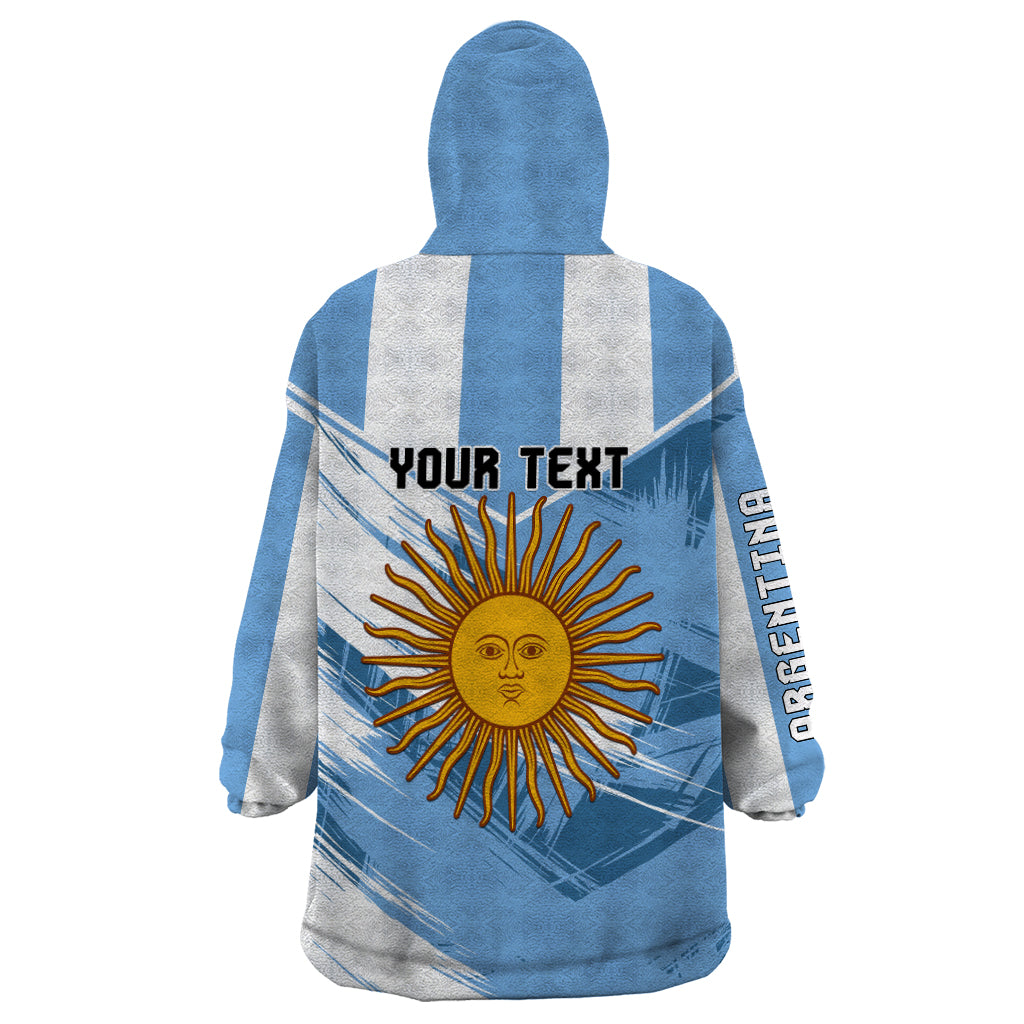 Custom Argentina Wearable Blanket Hoodie La Argentina Sol De Mayo Sport Style - Wonder Print Shop