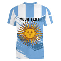 Custom Argentina Women V Neck T Shirt La Argentina Sol De Mayo Sport Style - Wonder Print Shop