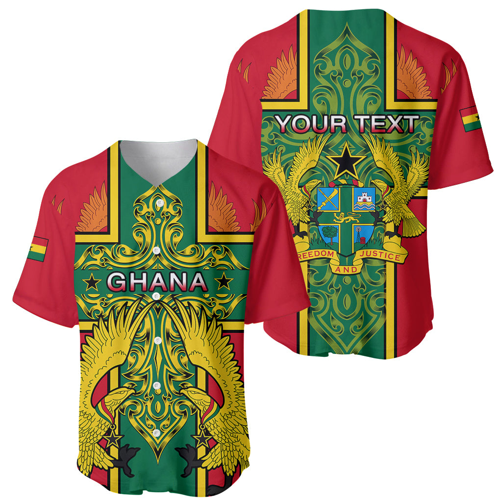Custom Ghana Baseball Jersey Ghana Cross Of Saint George With Tawny Eagles - Wonder Print Shop