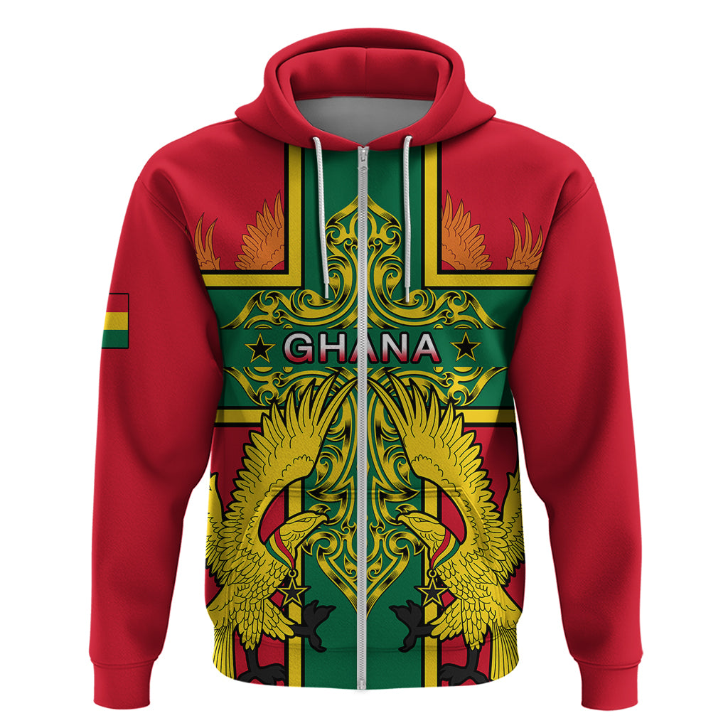 Custom Ghana Hoodie Ghana Cross Of Saint George With Tawny Eagles - Wonder Print Shop