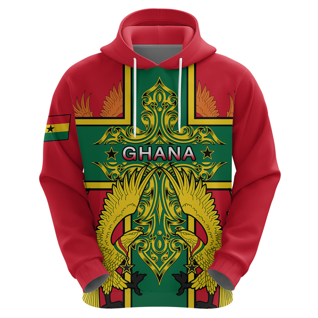 Custom Ghana Hoodie Ghana Cross Of Saint George With Tawny Eagles - Wonder Print Shop