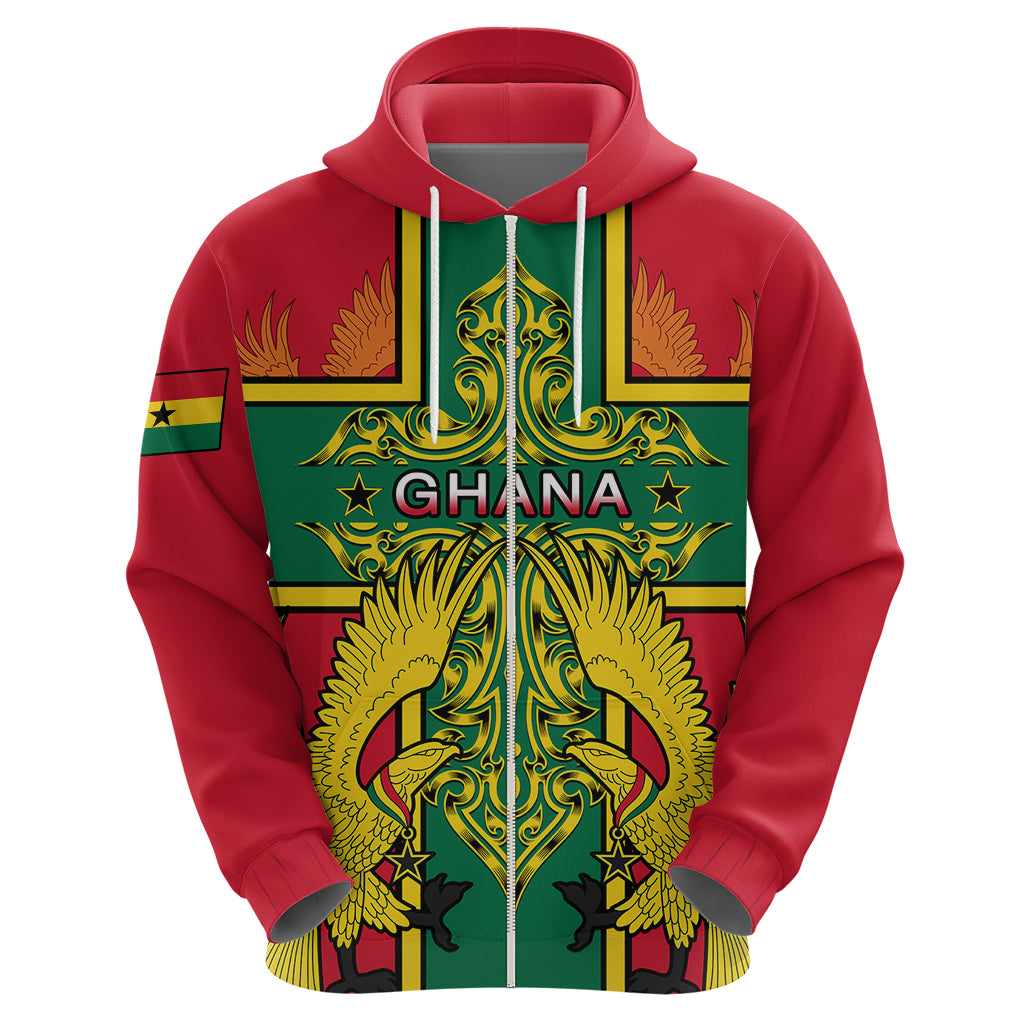 Custom Ghana Hoodie Ghana Cross Of Saint George With Tawny Eagles - Wonder Print Shop